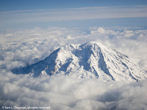 mt-rainier-3593 Mt. Rainier, Mount Rainier, active volcano, clouds, air view, scenic, blue sky, mountain, mountaintop